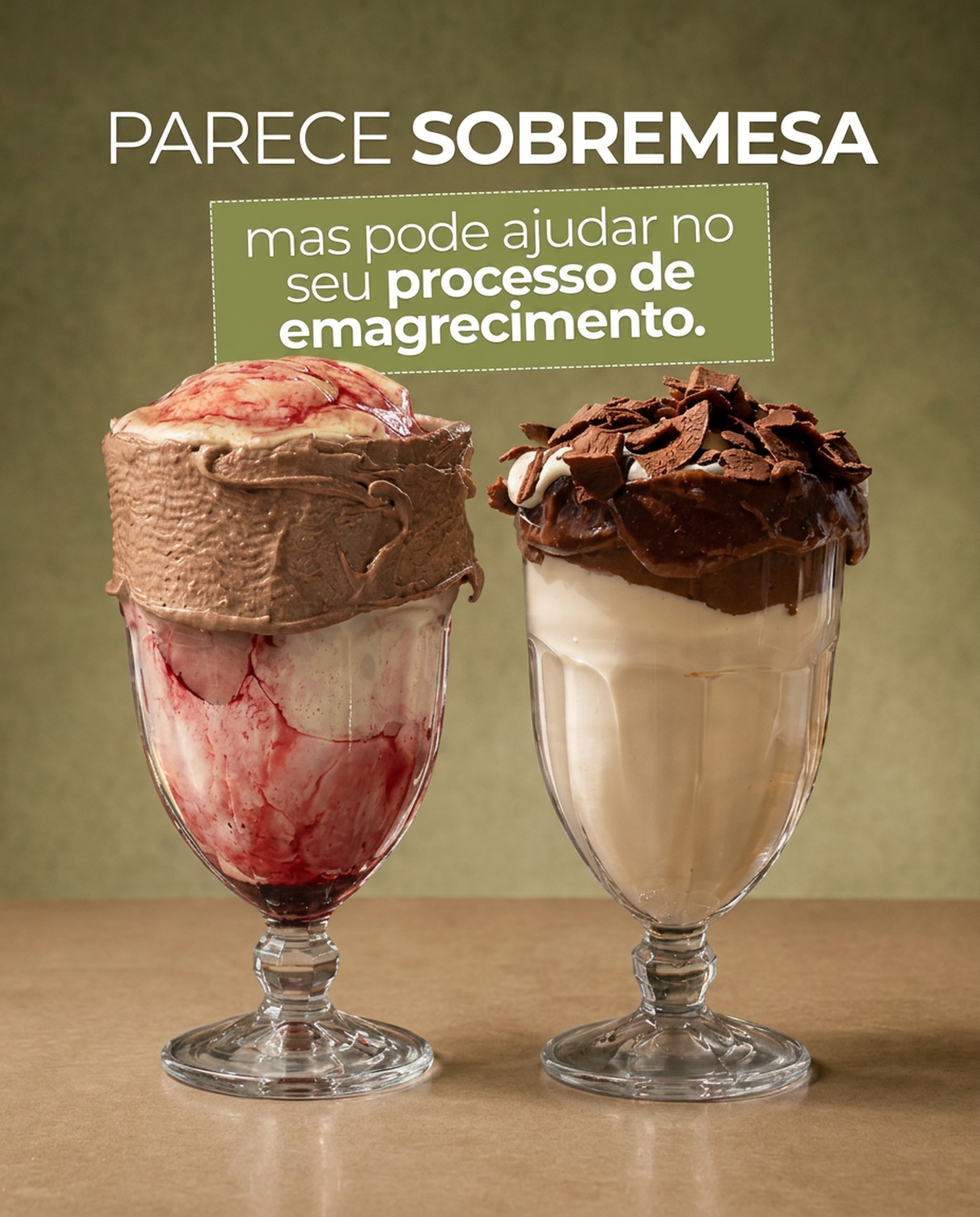 Dupla de shakes Fresh Fit com borda de chocolate
