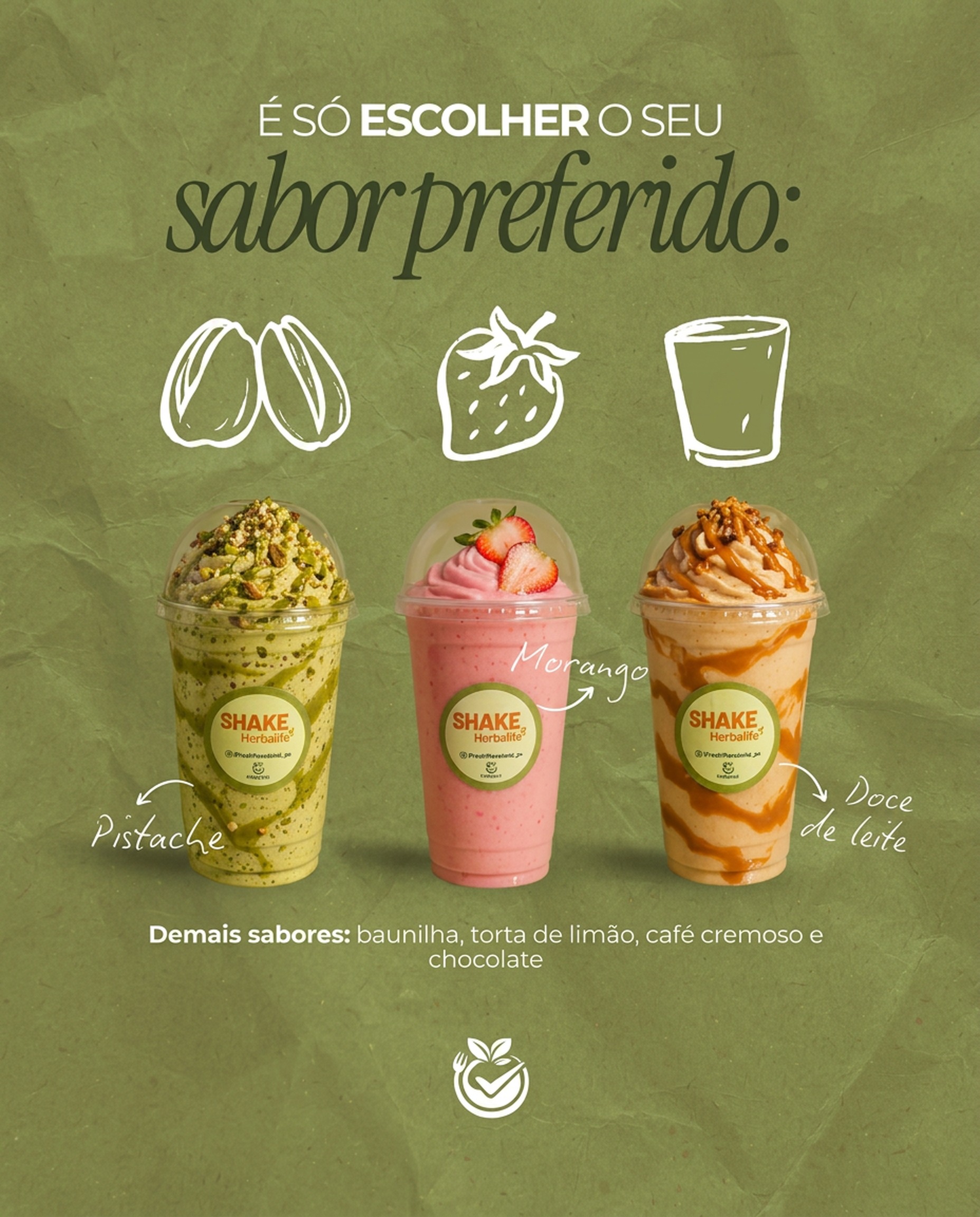 Mais de 20 sabores para montar do seu jeito.